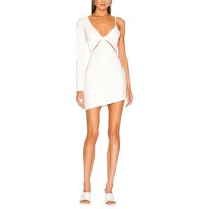 NBD Tobias White One Sleeve Mini Dress Sz S